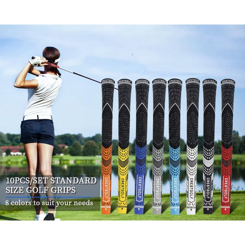 Crestgolf Updated Multi Compound Golf Grips for Golf Clubs Set