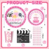 Yungyan 180 Pcs Supplies Pink Theme Party Decorations Bulk Disposable