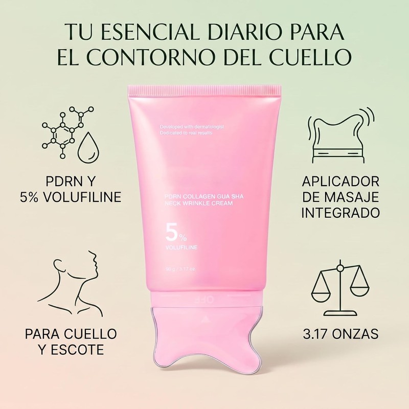Crema para Cuello con PDRN y Gua Sha, Colágeno, 90