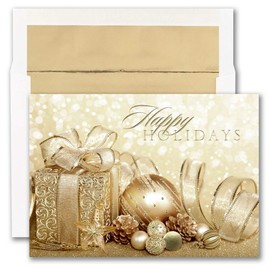 JAM Paper Blank Christmas Cards & Matching Envelopes Set - Holiday Package - 25/Pack
