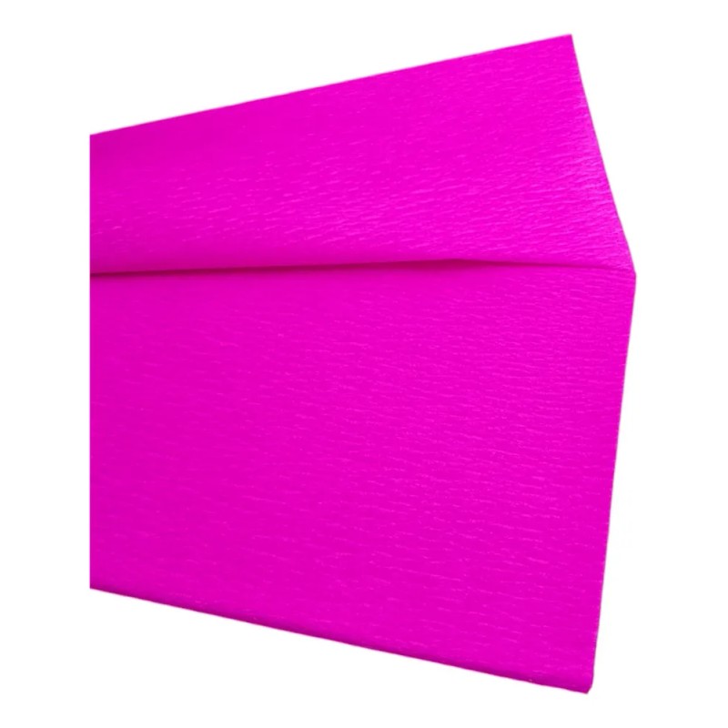 10 Papel Crepe Un Color 200cm X 50cm Color Fiusha
