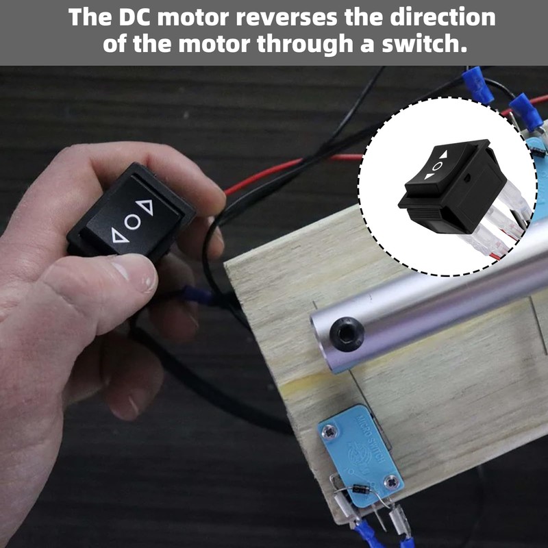 Momentary Rocker Switch 6-Pin Polar Reverse Switch DPDT (ON) OFF