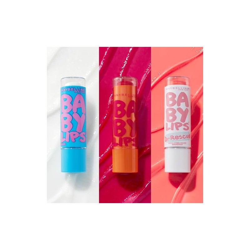 Maybelline New York Baby Lips Moisturizing Lip Balm 3-pack, Lip