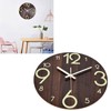 11.81in Luminous Wall Clock Wooden Round Decorative Clocks for Kitchen
