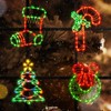 JUSTPRO 4 Pack Christmas Window Silhouette Lights, Lighted Candy Cane,Christmas