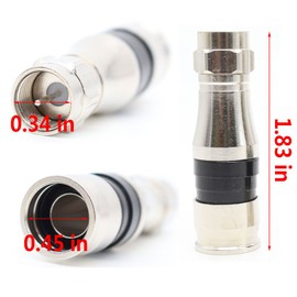 ANHAN (5PACK) F Type RG11 Cable Adapter Compression Coax Connectors Fittings RG11 Wire Connector with Push-up Pin