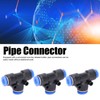 50Pcs 3‑Way Pneumatic Connector Quick PU Tube Hose Push in