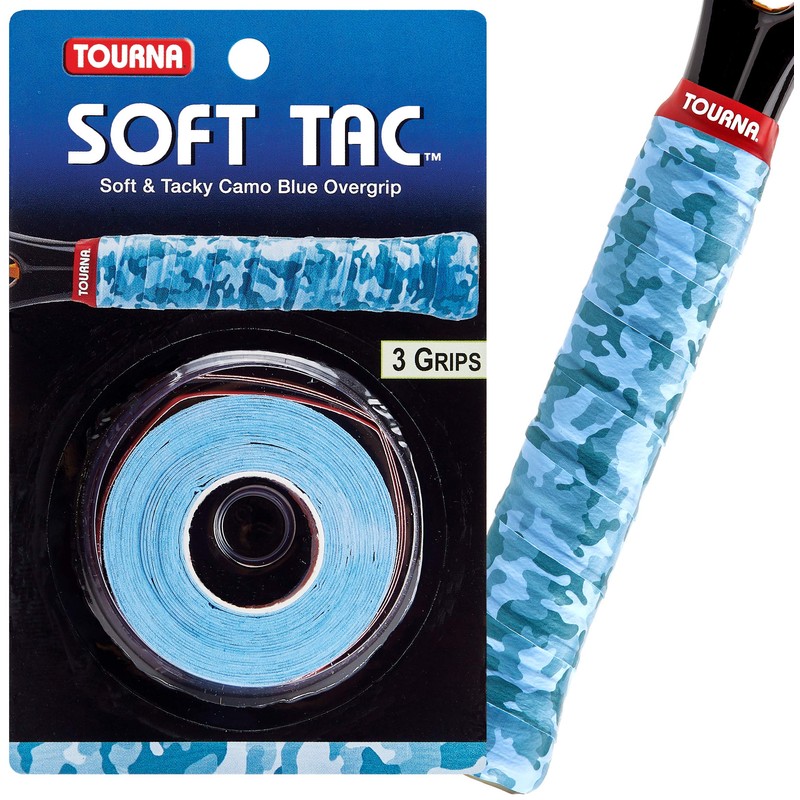 Tourna Soft Tac Blue Camo Overgrip for Tennis and Pickleball