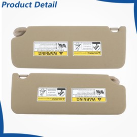 WFLNHB Sun Visor Driver Side and Passenger Side with Mirror and Light Beige Replacement for Honda Pilot 2017-2021 Replacement for Ridgeline 2018-2020 Replacement for 83280-TG7-A12ZA 83230-TG7-A12ZA