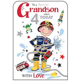 Grandson 4th Birthday Card