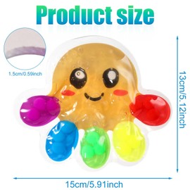 lasuroa Color Sorting Sensor Toy, Octopus Soft Color Matching Toy Preschool Learning Activity Toy Color Matching Fidget Fine Motor Skill Games Learning Toy Montessori Calm Down Toy for Toddlers