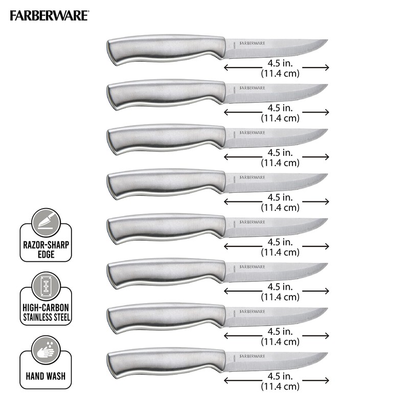 Farberware Juego de cuchillos para carne de acero inoxidable, 8