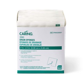 Medline Sterile, Non-Woven Drain Sponges, 2"x2", 6-ply, Ideal for Wound Dressing, Case of 1400
