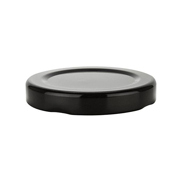 Nakpunar 24 pcs 70TW Black Lids, BPA Free Plastisol Lined