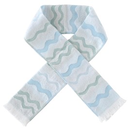 ECO de 094991-0006-02 Long Towel Cool Cool Touch Feeling 0006 (Blue) Women's, Approx. 3.1 x 35.4 inches (8 x 90 cm)