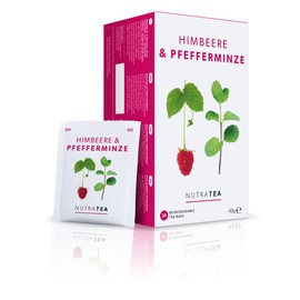 Nutra Tea Raspberry Leaf Tea & Peppermint Support Before & Postpartum Labour Tea Helps Strengthen the Uterus 60 Reusable Tea Bags Relieves Nausea Raspberry Leaf