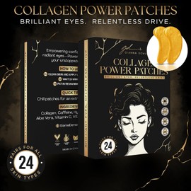 Mascarillas Para Ojeras, Bolsas Y Arrugas. Mascarilla Dorada Con Colágeno, Cafeína Y Ácido Hialurónico. Parches Veganos Y Sin Crueldad Animal Para Mujeres Y Hombres (24 Pares).