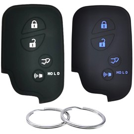 REPROTECTING Silicone Rubber Key Fob Cover Compatible with 2005-2017 Lexus CT200h ES350 GS300 GS350 GS430 GS450h GS460 is F IS250 IS350 LS460 LS600h LX570 RX350 (Black Black)