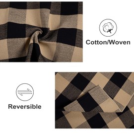 Khaki and Black Layered Doormat 27.5''X 43.3''Buffalo Plaid Checked Front Porch Rug Cotton Woven Washable Rug Layering Doormat for Welcome Door Mat Entryway Dining Room Bedroom Living Room