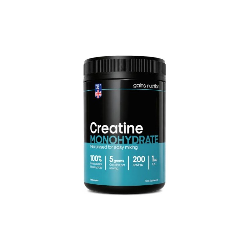 GN Creatine Monohydrate Powder, 1kg, with 600ml Shaker, for Muscle