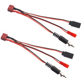 2Pack ShareGoo 3 in 1 Deans Style T Female Plug to JR Female Connector JST Female Igniter Adapter Charger Cable for 1/8 1/10 RC Glow igniter Ignition Battery Receiver Charging