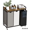 Herture Laundry Hampers with Shelf, Laundry Basket 3 Section, Laundry