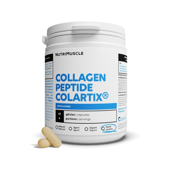 100% Pure Collagen - Peptide Peptan Collagen Type 2 | Joint Health • Wellness & Sport | Nutrimuscle | 45 Capsules