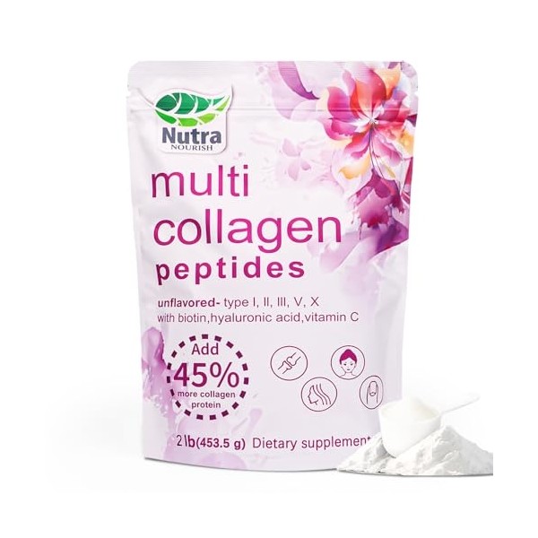 Multi Collagen Peptides Powder, 2LB | (Type I, II, III,