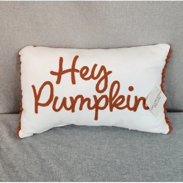 Target Brand Hey Pumpkin Fall Autumn Decorative Pillow Home Decor