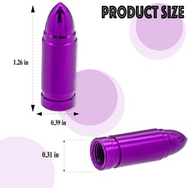 MEAJOO 4PCS Bullet Style Tire Valve Stem Caps, Corrosion Resistant, Universal Aluminium Alloy Dustproof Tire Valve Stem Covers for Cars, SUV, Trucks, Bikes, Motorcycles, Bicycles(Purple)