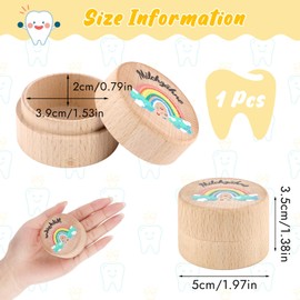 Tooth Box Milk Teeth, Wooden Box Milk Teeth, Tooth Box Milk Tooth Box Boy & Girl - for Christening and Birthday Gifts for New Parents (Rainbow)