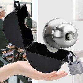 Door Knob Lockout Device Door Handle Lock Cover with Padlock & Keys Cover to Disable The Doorknob/Faucet/Valve Outside Prevent Turning of Door Knob and Access to Keyhole