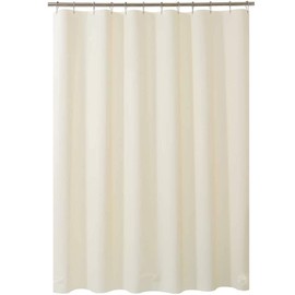 AmazerBath Plastic Shower Curtain Liner, 72 x 72 Inches Beige EVA 8G Thick Bathroom Shower Curtains with Heavy Duty Clear Stones and Grommet Holes