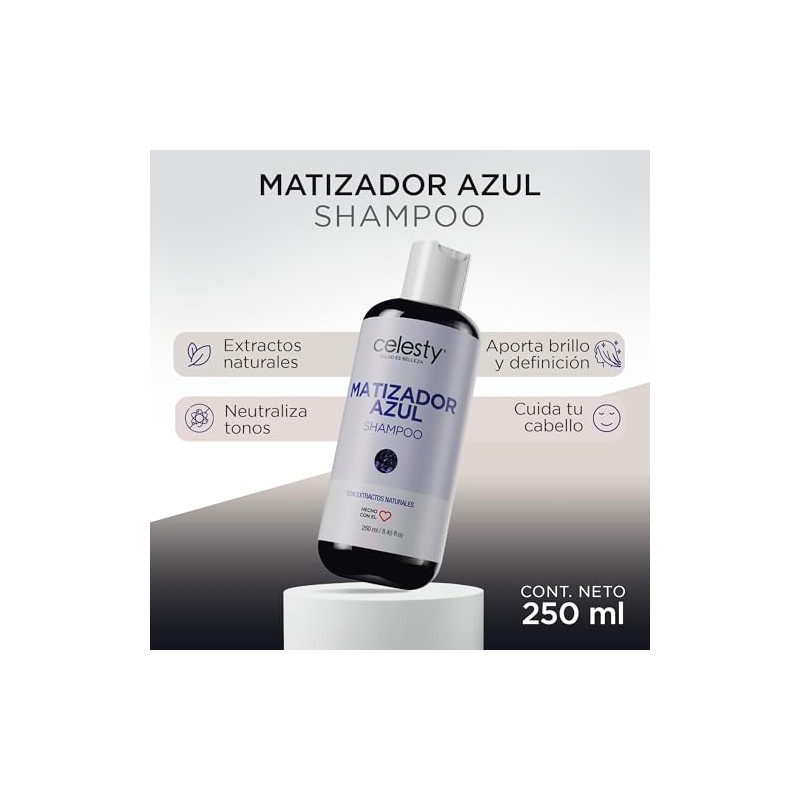 CELESTY Shampoo Matizador - Variedad Amarillo Azul Morado Negro Rojo