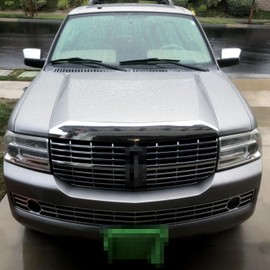 ECOTRIC Front Hood Bezel Molding Chrome Compatible with 2007-2014 Lincoln Navigator Replacement for 7L7Z-16856-AA