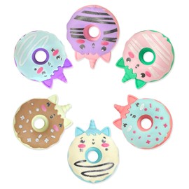 WELANE Cute Erasers, 12 PCS Unicorn Donut Pencil Eraser for School Supplies, Classroom Prizes (3cm/1.18in)