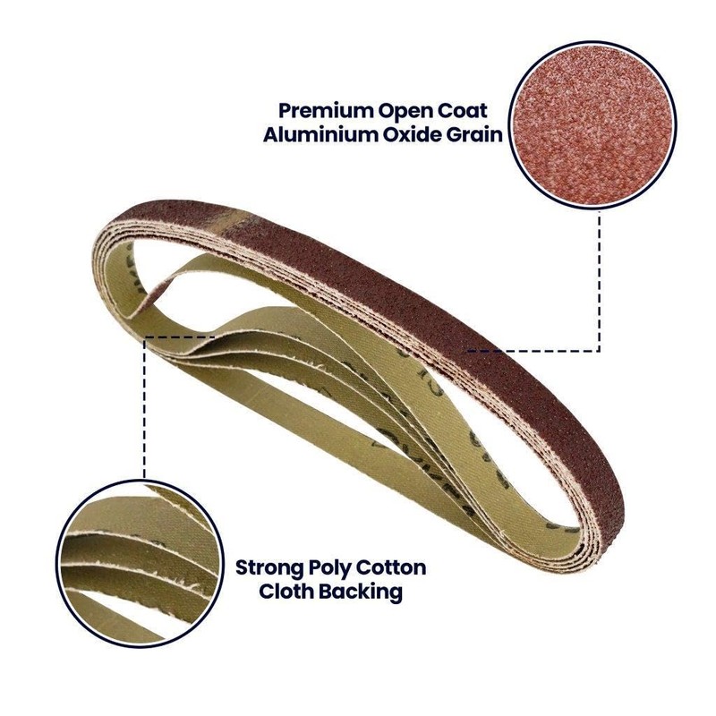 Dapetz ® Sanding Belt 13x457mm, 80 Grit for Grinding, Sharpening,