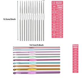 Allazone 122 Pieces Crochet Starter Set, Crochet Starter Set, Crochet Sets for Beginners, Adults, Children, Wool and Accessories, Knitting Set with Needles and Case, Gift Set (Style A)