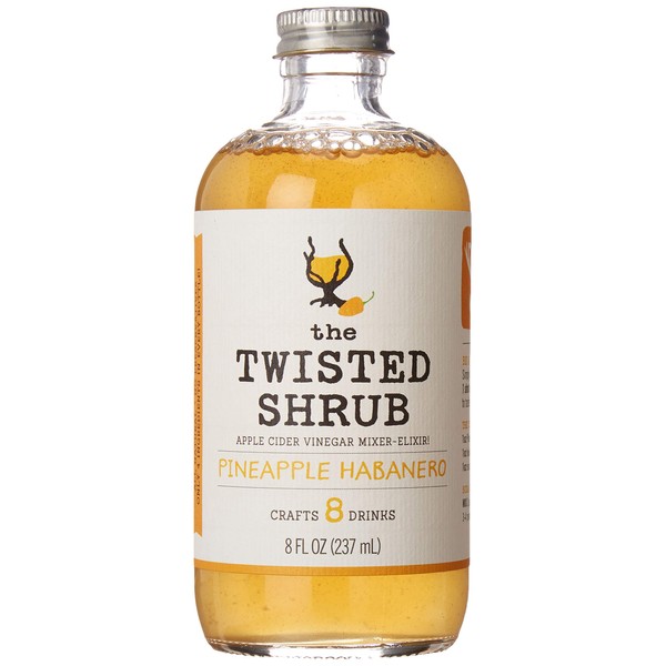 The Twisted Shrub | Pineapple Habanero | Apple Cider Vinegar Drink Mixers for Healthier Sodas & Cocktails | 8oz bottle