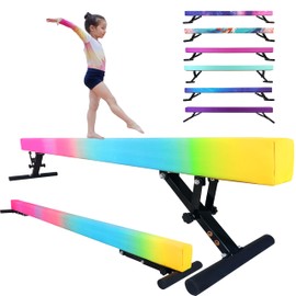 Seliyoo 8FT Balance Beam Gymnastics Beam for Kids of All Gymnastic Levels, Height Adjustable Gymnastic Training Beam Gymnastics Equipment for Teens Adults at Home and Gym Use
