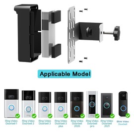 IRONA Anti-Theft Ring Video Doorbell Mount, No-Drill Mounting Bracket for Ring doorbell,Waterproof Bracket for Ring&Blink Video Doorbell, Easy Installation, Black