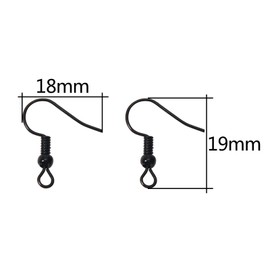 TOAOB 100pcs Earring Hooks Electrophoresis Black Tone Ear Wires French Wire Hooks 18MM for Jewelry Making Findings