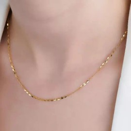 Cadena Italiana Oro 14K Grano de Café 50cm 1.5mm Dorada Romantika Joyas