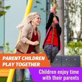 Zipline Kit for Kids and Adutls, Stainless Steel Pulley,Slackline 56ft with Zipline,Zip Lines for Backyard，Zip Line Kit with Climbing Rope Swing