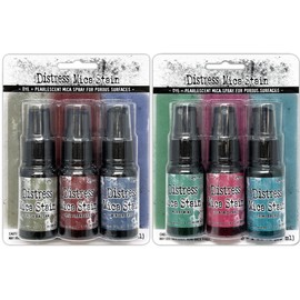 Tim Holtz Distress Mica Stain 2022 Limited Edition - Christmas Set #3 & Set #4 - Six 1 Ounce Bottles, TSCK81159-TSCK81166