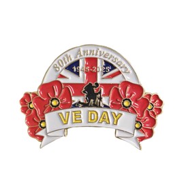 2025 VE Day 80th Anniversary Lest We Forget Red Poppy Pin Badge Brooch Decorations Veteran Gifts Memorabilia