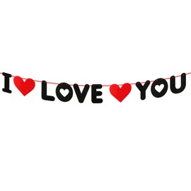 Lotsdonxia Felt “I Love You” Banner Reusable Anniversary and Party Decoration for Mother’s Day, Weddings, Valentine’s Day, and Celebrations