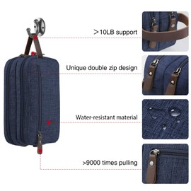 Men's Travel Toiletry Organizer Bag Dopp Kit Bathroom Bag (Blue Water-Resistant)