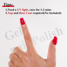 Imtiti Neon Red Gel Nail Polish, Red UV Gel Polish for Nail Art Soak off UV Led