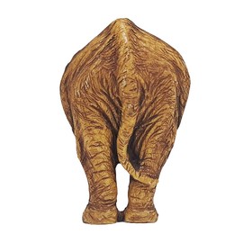 WitnyStore 1⅞" Backside of Elephant 3D Resin Fridge Magnet with Artificial Wood Grain Mammal Wild Life Animals Refrigerator Magnets Decorative Collectibles